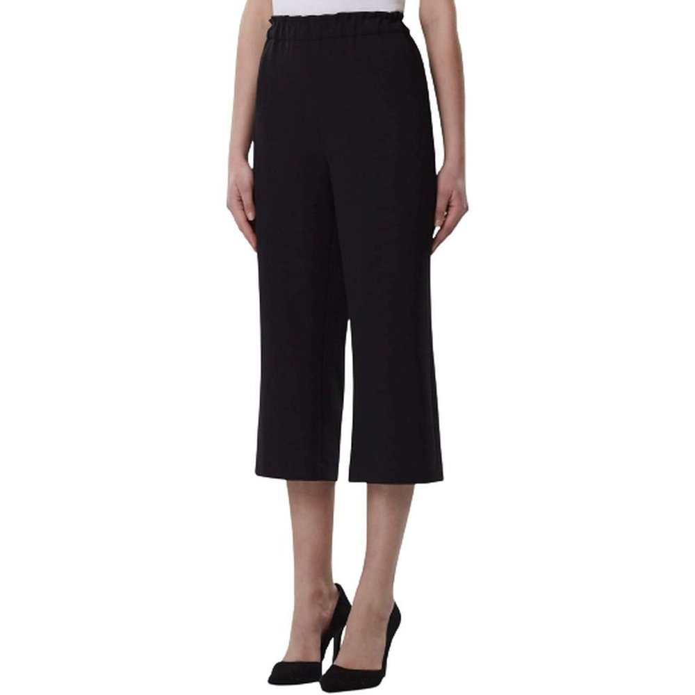 TAHARI ASL Cropped Crepe de Chine Pants in Black - Size 14 NWOT